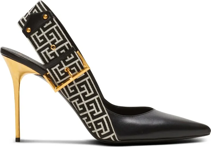 Ruby monogram slingback pumps