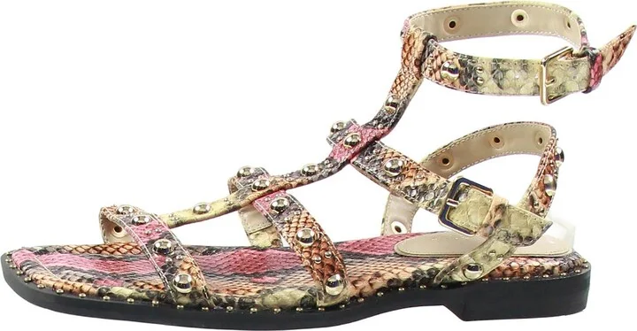 Ruby Womens Faux Leather Caged Slingback Sandals