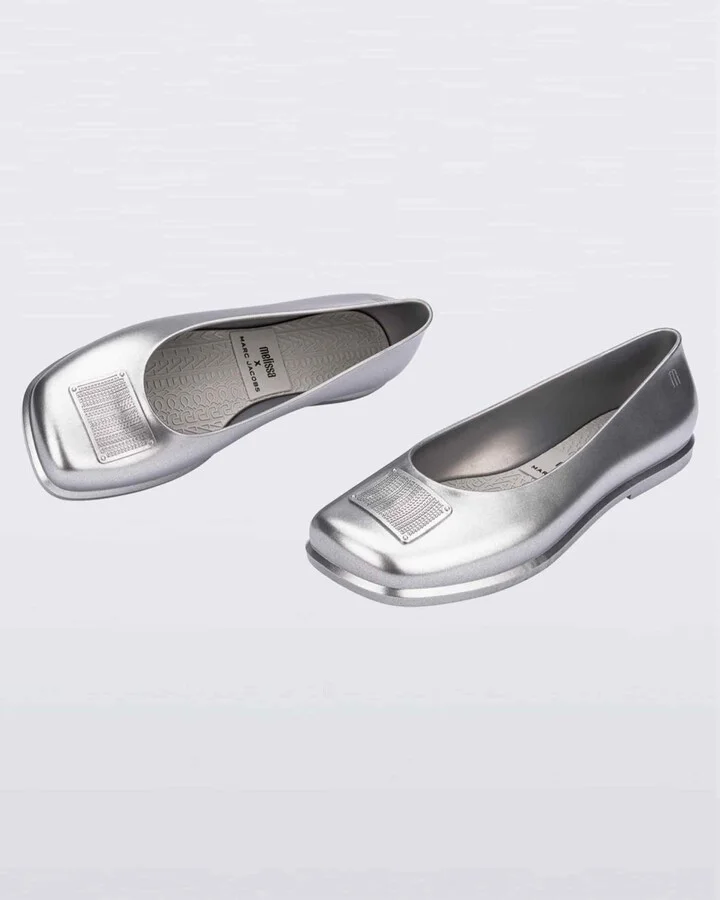 Ruby X Marc Jacobs Ballet Style Flat - Silver Grey - Image 4