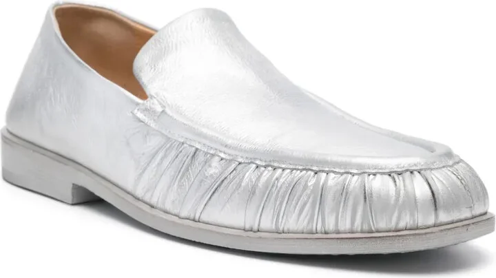 Ruched-Detailing Leather Loafers - Image 2