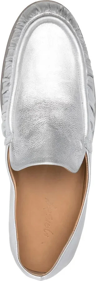 Ruched-Detailing Leather Loafers - Image 4