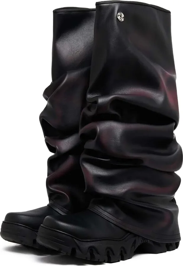 Ruched Knee-High Boots - Image 2