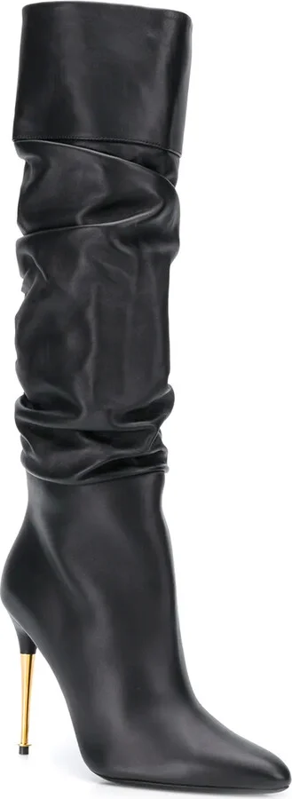Ruched Knee-High Boots - Image 2
