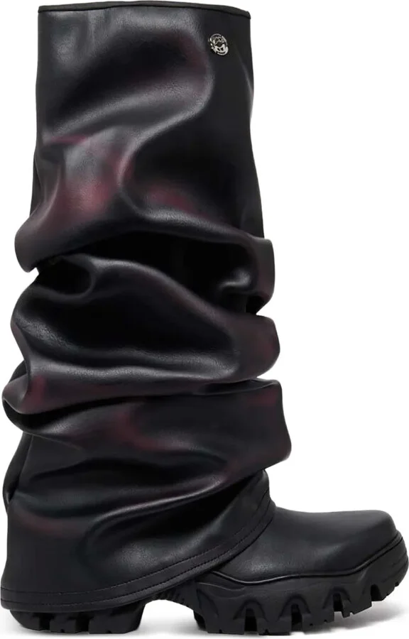 Ruched Knee-High Boots