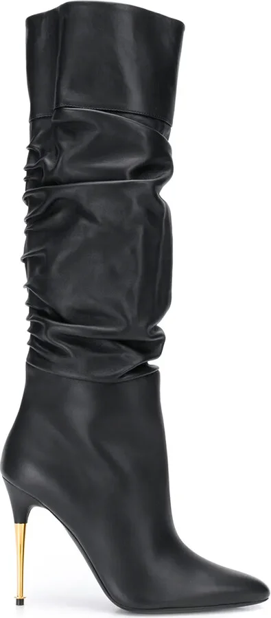 Ruched Knee-High Boots