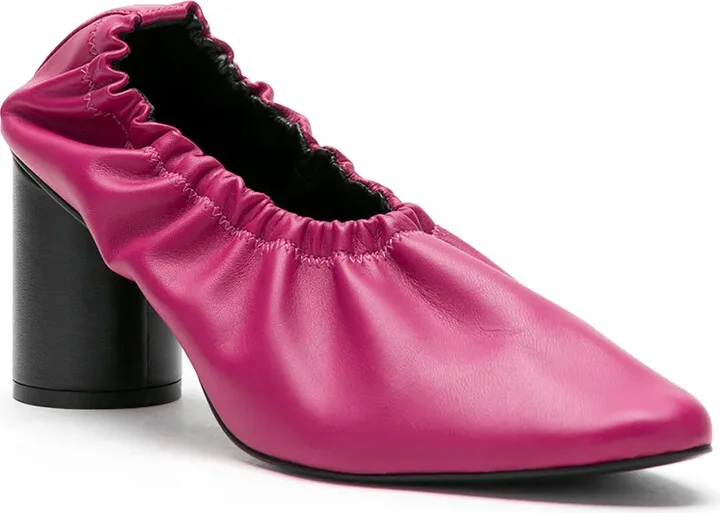 Ruched Leather Pumps - Image 2