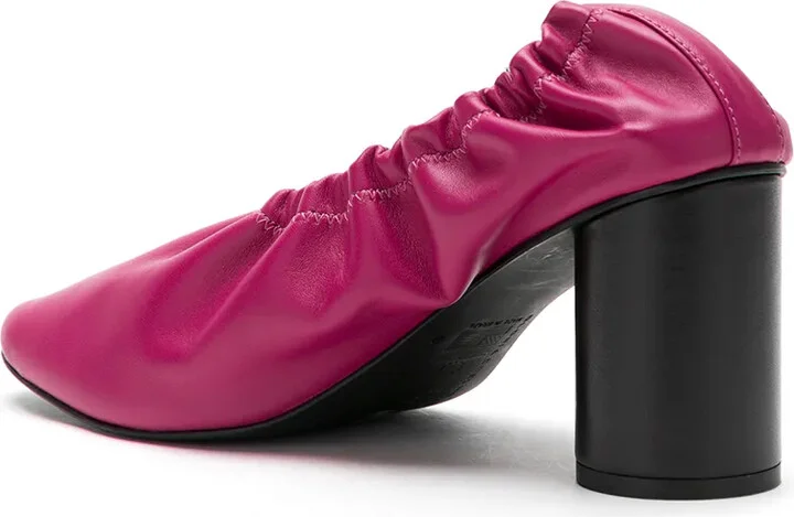 Ruched Leather Pumps - Image 3