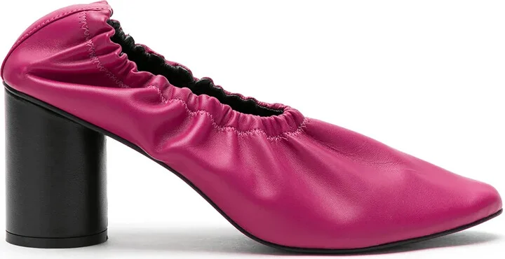 Ruched Leather Pumps
