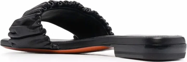 Ruched Leather Sandals - Image 3