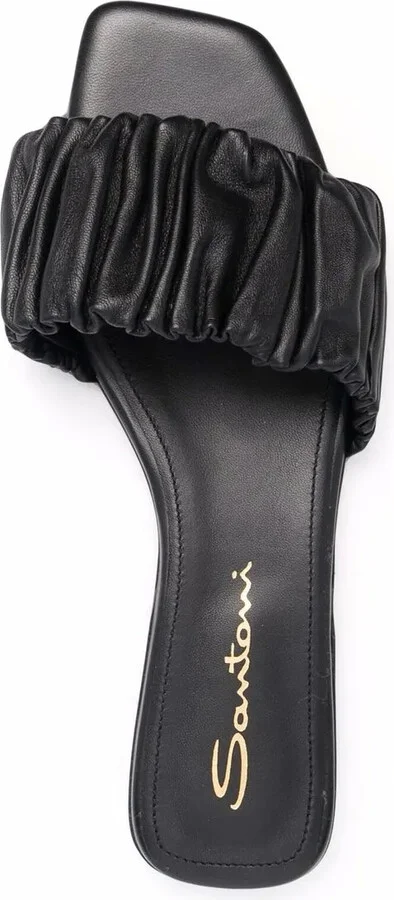Ruched Leather Sandals - Image 4