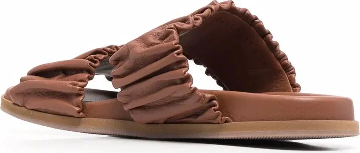 Ruched Leather Sandals - Image 3