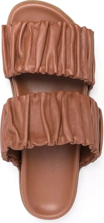 Ruched Leather Sandals - Image 4