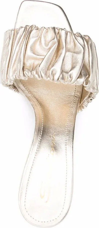 Ruched Leather Sandals - Image 4