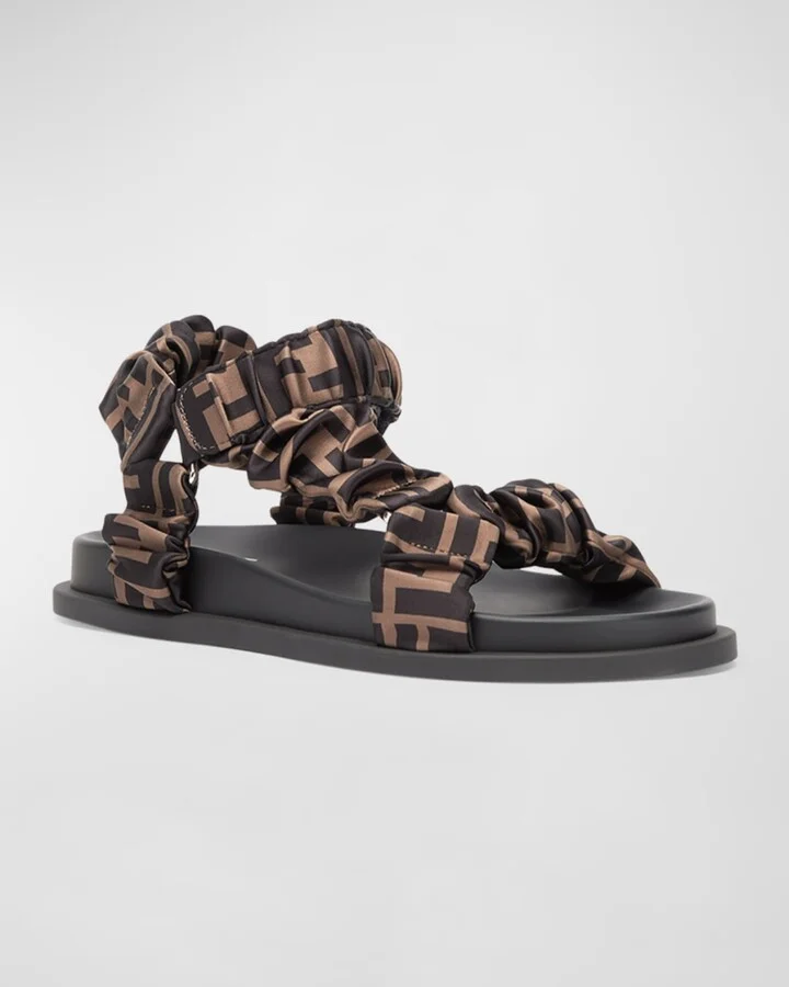 Ruched Logo Hiking Sporty Sandals - Image 3