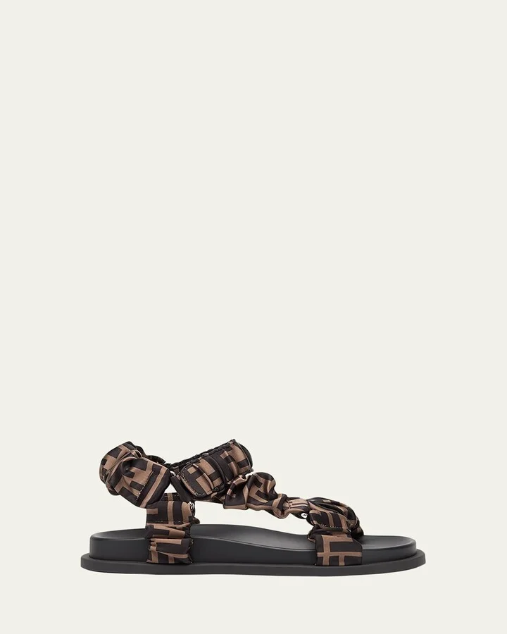 Ruched Logo Hiking Sporty Sandals