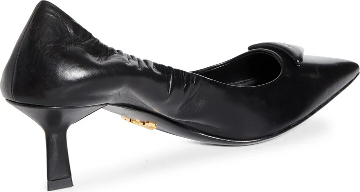 Ruched Logo Kitten Heel Pump - Image 2