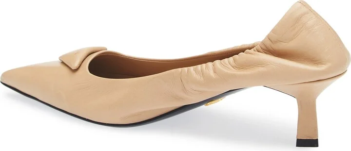 Ruched Logo Kitten Heel Pump - Image 8