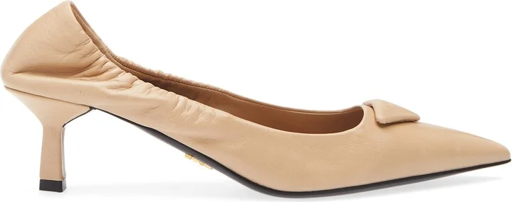Ruched Logo Kitten Heel Pump - Image 9