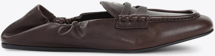 Ruched Nappa Leather Loafers