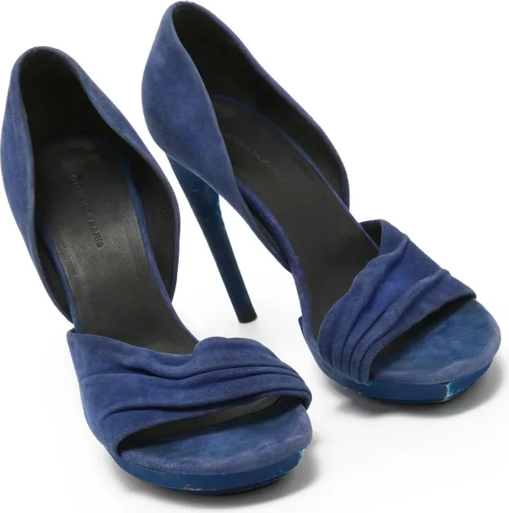 Ruched Open-Toe Pumps - Image 2