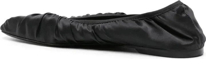 Ruched Satin Ballerina Shoes - Image 3