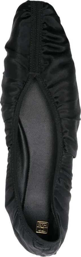 Ruched Satin Ballerina Shoes - Image 4