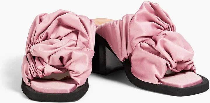 Ruched satin mules - Image 2