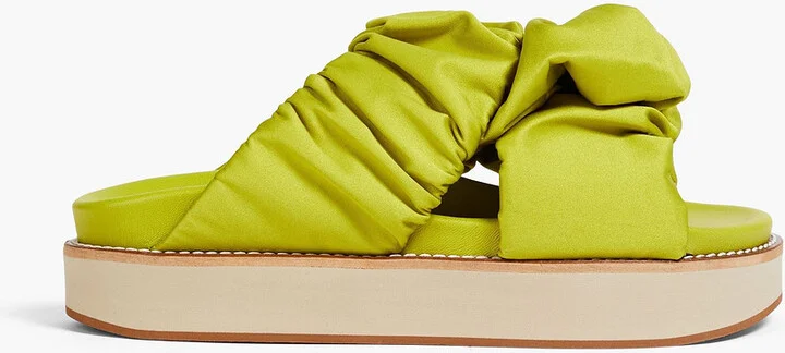 Ruched satin platform sandals