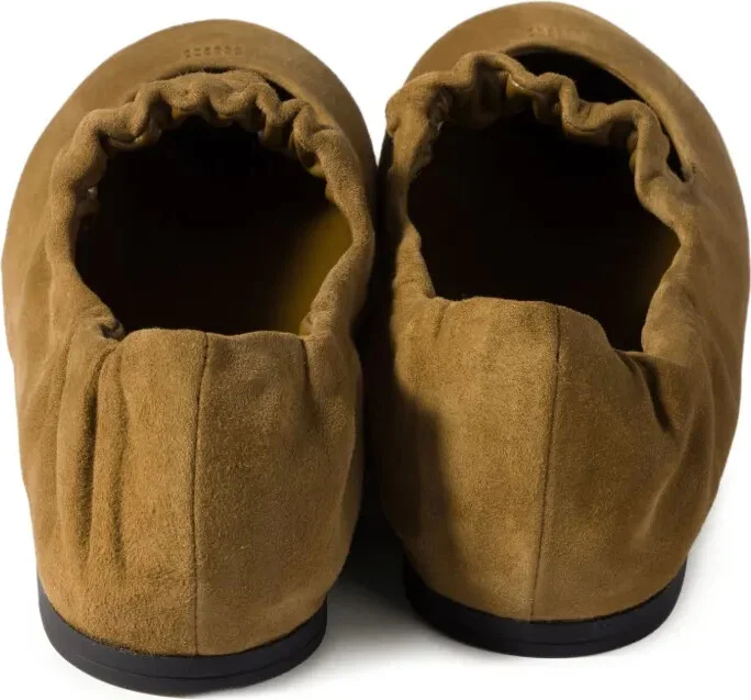 Ruched Suede Ballerina Shoes - Image 3