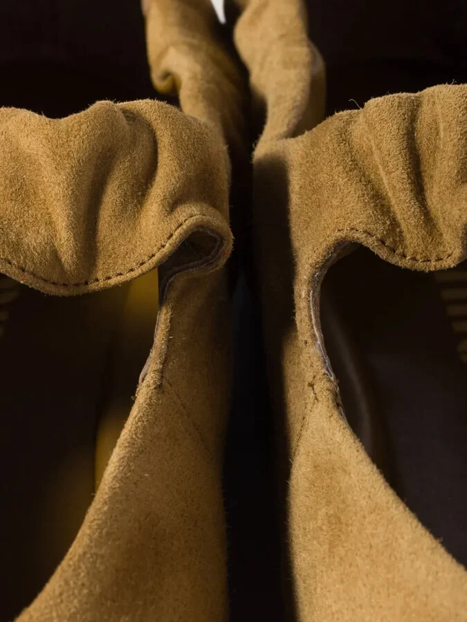 Ruched Suede Ballerina Shoes - Image 4
