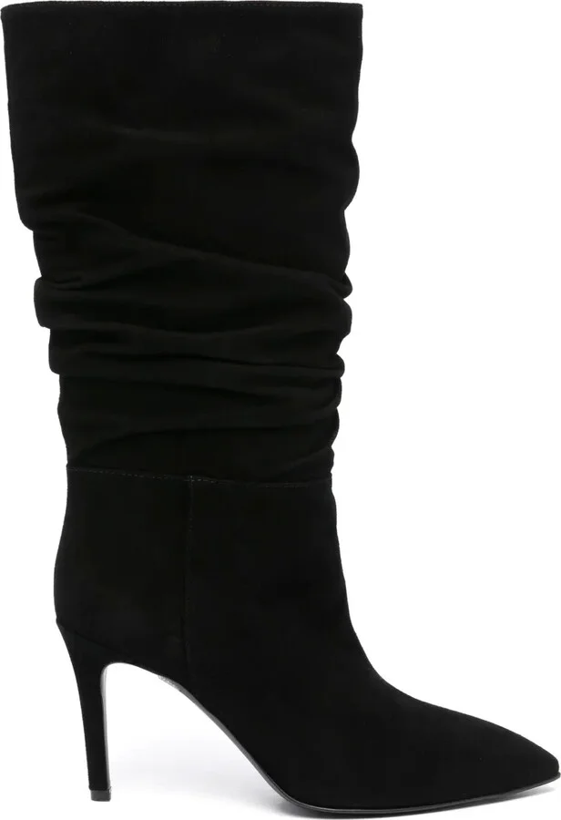 Ruched Suede Boots
