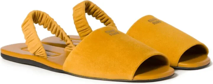 Ruched Suede Sandals - Image 2