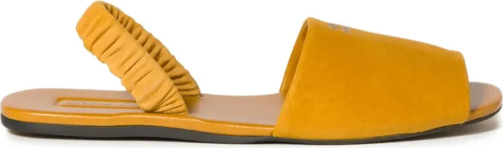 Ruched Suede Sandals