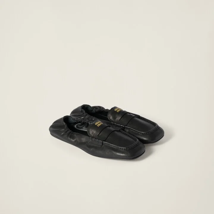 Ruches nappa leather loafers