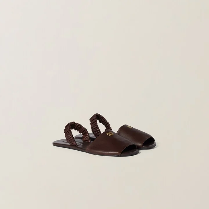 Ruches nappa leather sandals