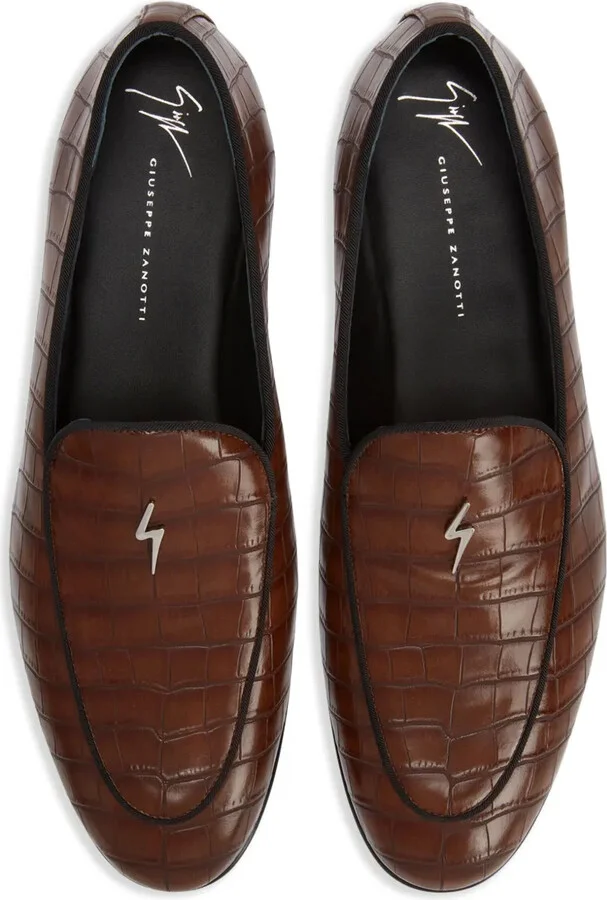 Rudolph crocodile-effect leather loafers - Image 4