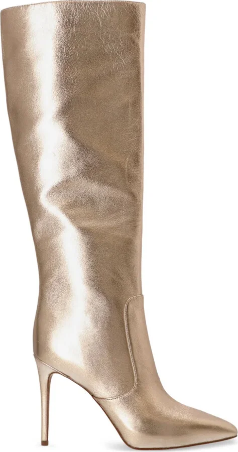 Rue 100mm metallic knee-high boots