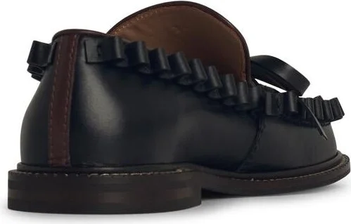 'ruffle' Black Leather Loafers - Image 3