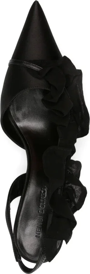 Ruffle-Detailed Satin Slingbacks - Image 4