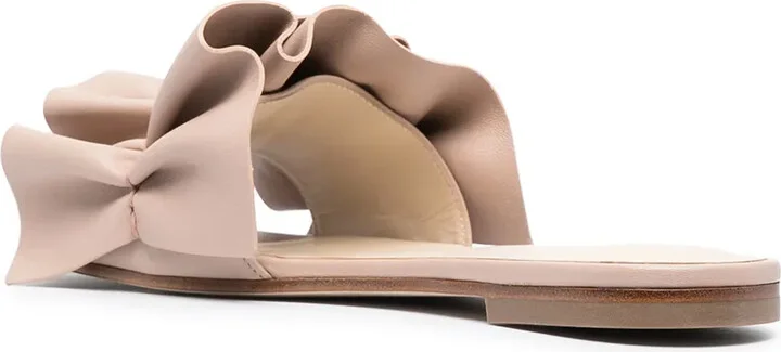 Ruffle Leather Mule Sandals - Image 3