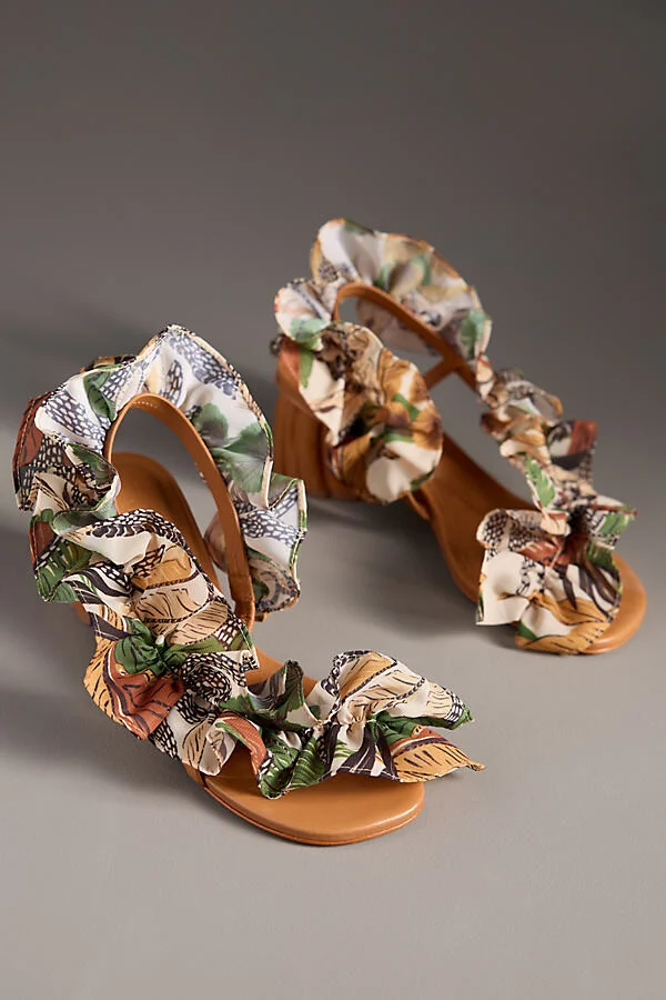 Ruffle Monstera Heeled Sandals - Image 2
