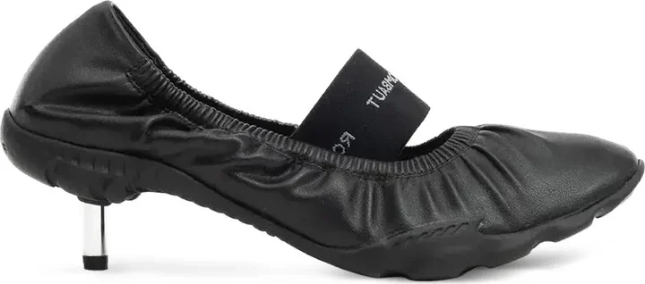 Ruffled Kitten-Heel Pumps