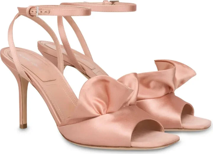 Ruffled Satin Sandals - Image 2