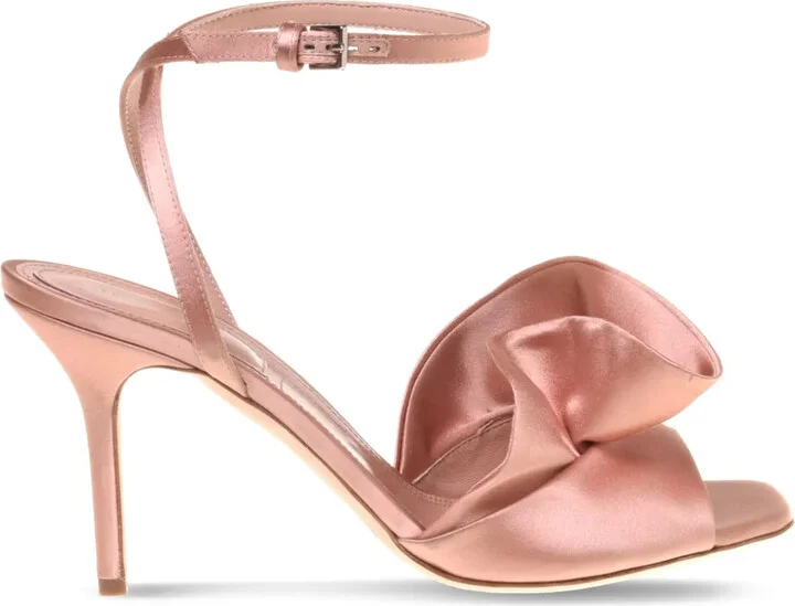 Ruffled Satin Sandals