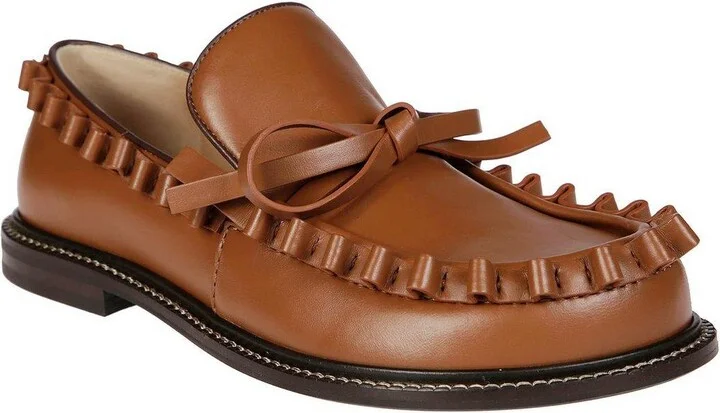 Ruffled-trim Lace-up Loafers - Image 2