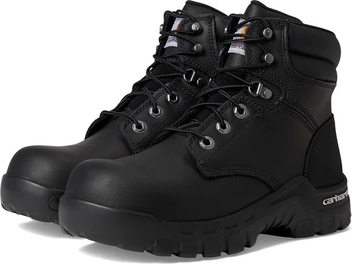 Rugged Flex FF5361 Women's 8 Black Leather Comp Toe Work Boots ZPO3734