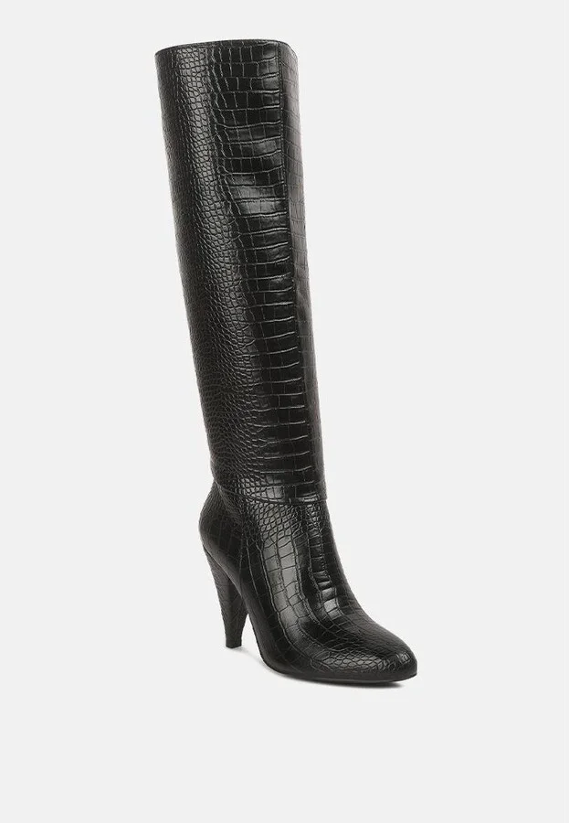 Rum Rolls Calf Croc Boots - Image 4