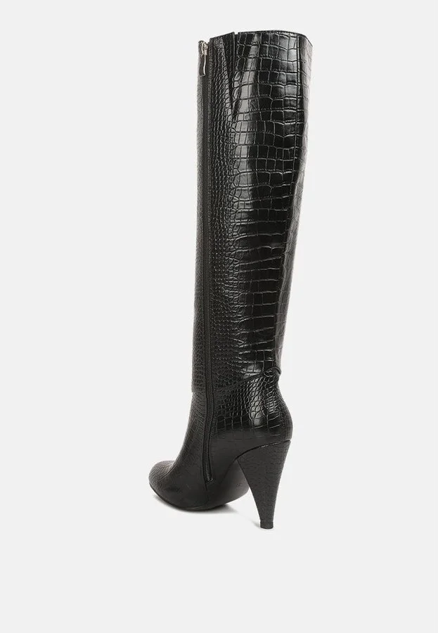 Rum Rolls Calf Croc Boots - Image 5
