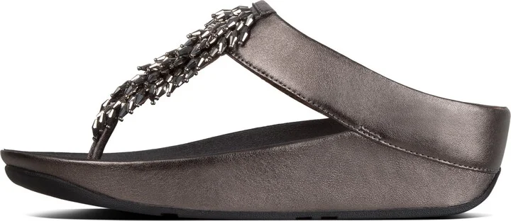 Rumba Beaded Fringe Wedge Sandal - Image 2