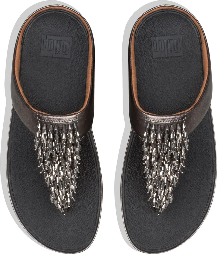 Rumba Beaded Fringe Wedge Sandal - Image 3